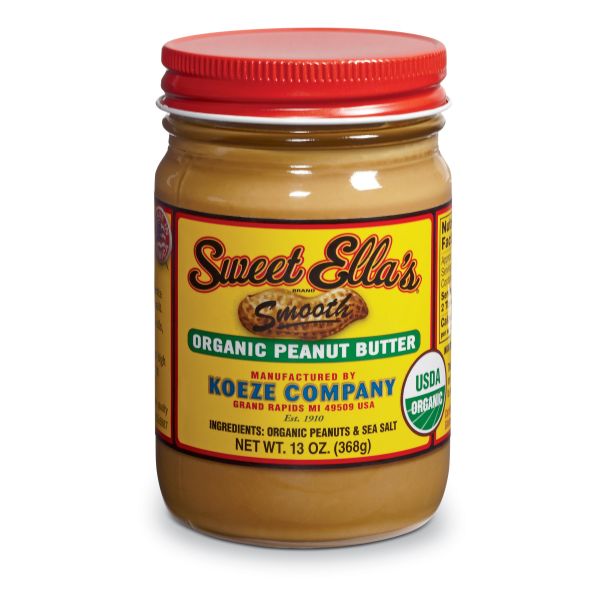 Sweet Ella's Smooth Organic Peanut Butter - 13 oz jar