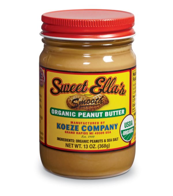 Sweet Ella's Smooth Organic Peanut Butter - 13 oz jar