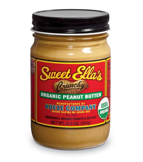 Sweet Ella's Crunchy Organic Peanut Butter - 12.5 oz jar