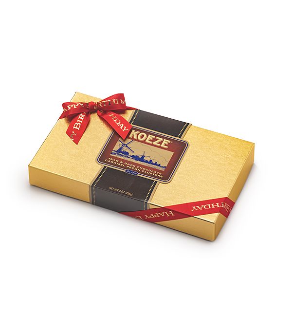 Milk & Dark Chocolate Caramel Pecan Turtles - 8 oz. Happy Birthday