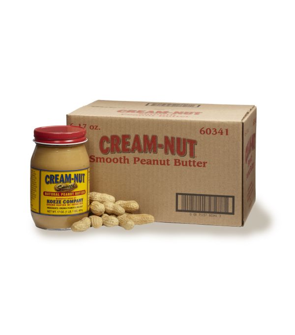 Case of Cream Nut Natural Smooth Peanut Butter - (6 Jars)