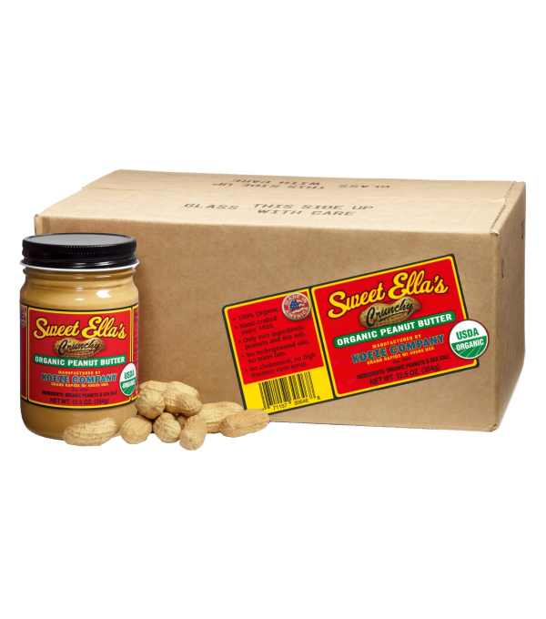 Case of Sweet Ella's Crunchy Organic Peanut Butter - (12 Jars)